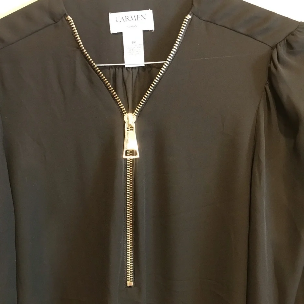 Carmen Marc Valvo Woman Black Blouse 0X - Picture 2 of 4